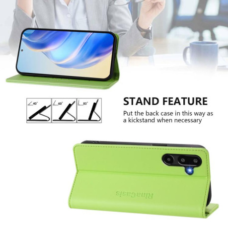 Чехол-книжка RC01 Dual-Folded Magnetic Suction RFID Leather на Samsung Galaxy M16 / F16 5G Global - зеленый