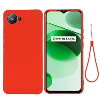Силіконовий чохол Solid Color Liquid Silicone на Realme C30 - червоний