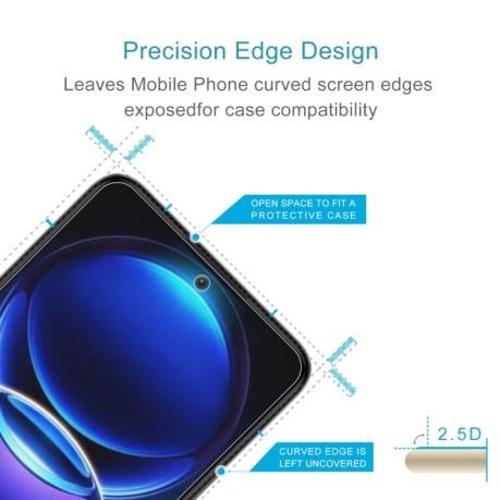 Защитное стекло 0.26mm 9H 2.5D на Xiaomi Redmi Note 12 5G Global/Note 12 China/Poco X5