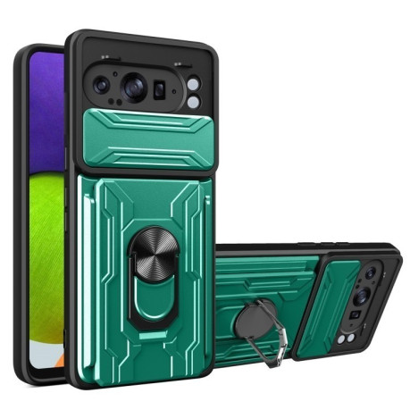Чохол із шторкою для камери Sliding Camshield та слотом для картки на Google Pixel 9 Pro XL - зелений