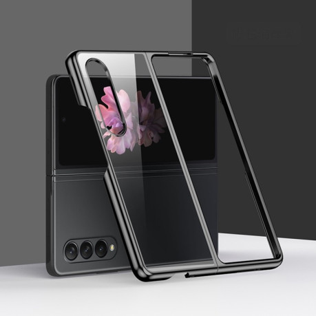 Противоударный чехол Electroplating PC для Samsung Galaxy  Fold4 5G - черный