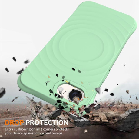 Чохол протиударний Wave Texture MagSafe Magnetic Liquid Silicone для iPhone 16e - зелений