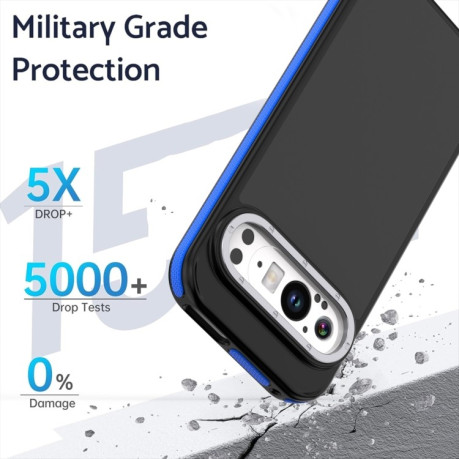 Противоударный чехол Dual-Color Skin Feel Shockproof Series на Google Pixel 9 Pro XL - синий