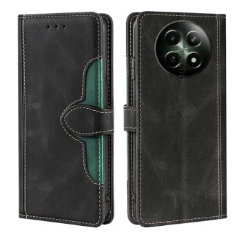 Чехол-книжка с мягким покрытием Skin Feel и магнитной застёжкой на Realme 13 5G/12 5G/12X 5G - черный