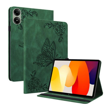 Чохол-книжка Butterfly Flower Embossed Leather на Xiaomi Redmi Pad 2 / Xiaomi Redmi Pad SE 11 2025 - зелений