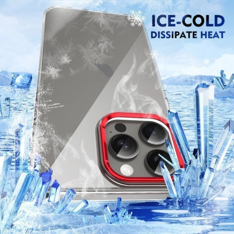 Протиударний чохол Ice Feel HD Transparent PC Full Coverage для iPhone 16 Pro Max - червоний