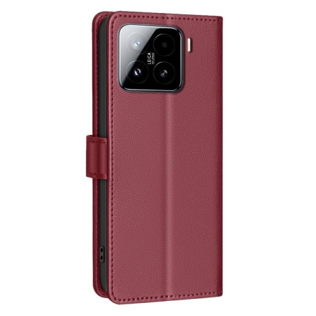 Чохол-книжка Litchi Texture RFID Anti-theft Leather для Xiaomi 15 Pro - червоний