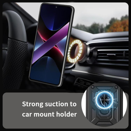 Чохол із шторкою на камеру Sliding Camshield та підставкою для Infinix Hot 60 Pro 4G — червоний