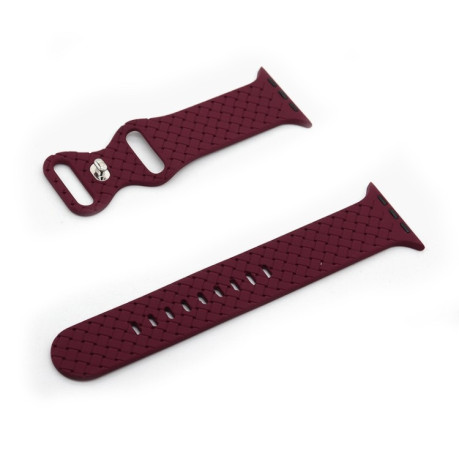 Ремешок Weave Texture для Apple Watch Series 8/7 41mm/40mm /38mm - винно-красный