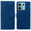 Чехол-книжка  Lace Floral Embossed Magnetic Buckle на Xiaomi Redmi Note 14 4G / 5G - синий