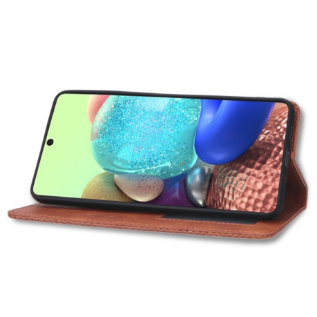Кожаный чехол Magnetic Buckle Retro Texture для Samsung Galaxy A73 5G - коричневый