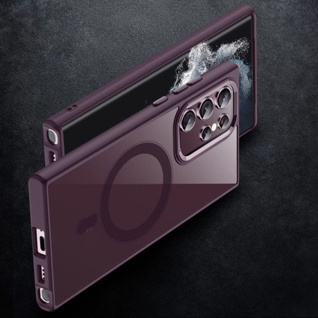 Противоударный чехол Acrylic PC MagSafe Magnetic(без защиты камеры) для Samsung Galaxy S23 Ultra 5G - красный