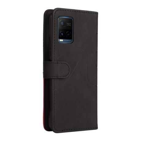Чехол-книжка Dual-color Splicing Horizontal Flip для Vivo Y21 2020/Y21s/Y33s - черный