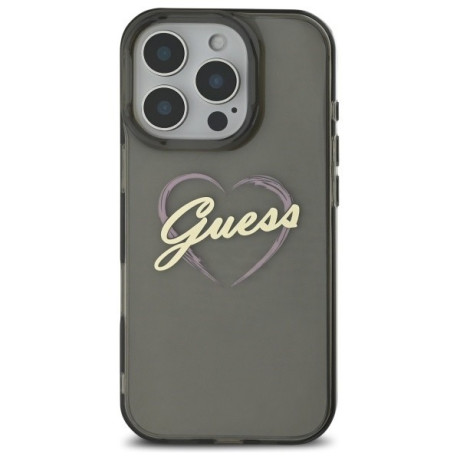 Оригінальний чохол Guess IML Heart для iPhone 16 Pro - Black