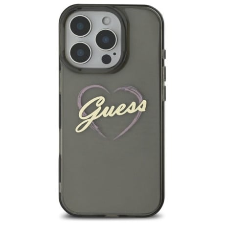 Оригінальний чохол Guess IML Heart для iPhone 16 Pro Max - Black