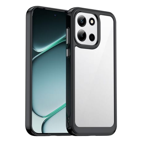 Протиударний чохол Colorful Acrylic Series з кольоровою силіконовою боковиною на OnePlus Nord 6 5G — чорний