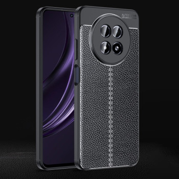 Противоударный чехол Litchi Texture на Realme 13 5G/12 5G/12X 5G - черный