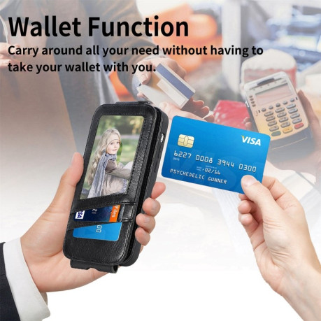 Флип-чехол Zipper Wallet Vertical для OPPO A17 - черный