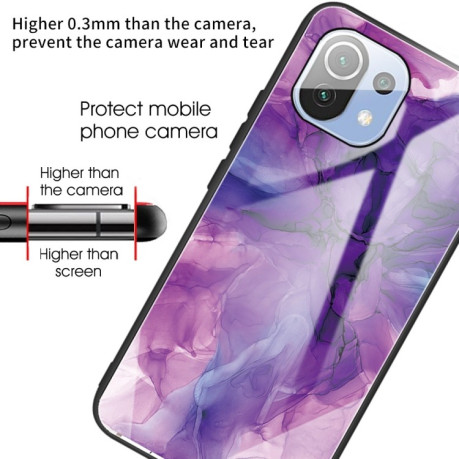 Протиударний чохол Marble Pattern для Xiaomi Mi 11 Lite/Mi 11 Lite NE - Abstract Purple