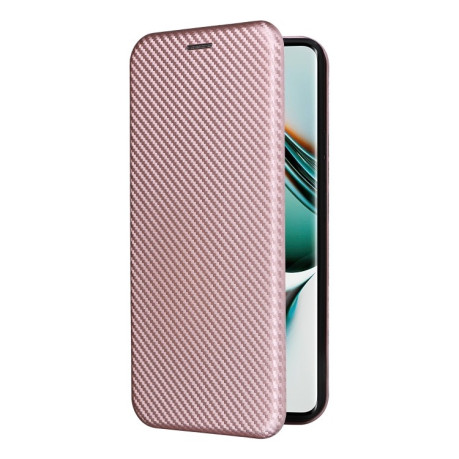 Чохол- книжка Carbon Fiber Texture на Realme 11 Pro / 11 Pro+ - рожевий