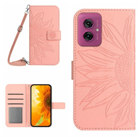 Чохол-книжка Skin Feel Sun Flower для Motorola Moto G55 5G - рожевий