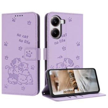 Чохол-книжка Diamond Embossed Skin Feel для Xiaomi Poco X7 Pro - фіолетовий