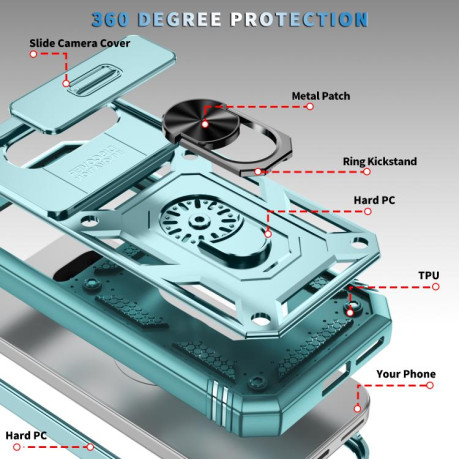 Протиударний чохол Sliding Camshield для Google Pixel 9a - зелений