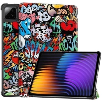 Чехол-книжка Custer Painted 3-Fold Stand Leather Smart для Xiaomi Pad 7 / 7 Pro - Graffiti