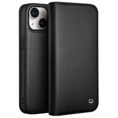 Чохол-книжка QIALINO Classic Genuine Leather для iPhone 15 - чорний