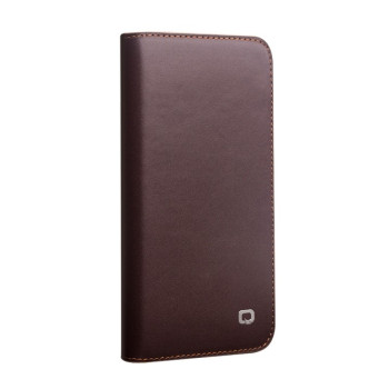 Кожаный чехол QIALINO Wallet Case для iPhone 12 / 12 Pro - Brown