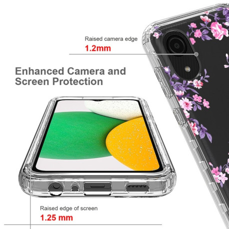 Протиударний чохол Transparent Painted Samsung Galaxy A03 Core - Pink Flower