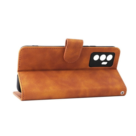 Чехол-книжка Buckle Calf Texture для Vivo S10e / V23e - коричневый