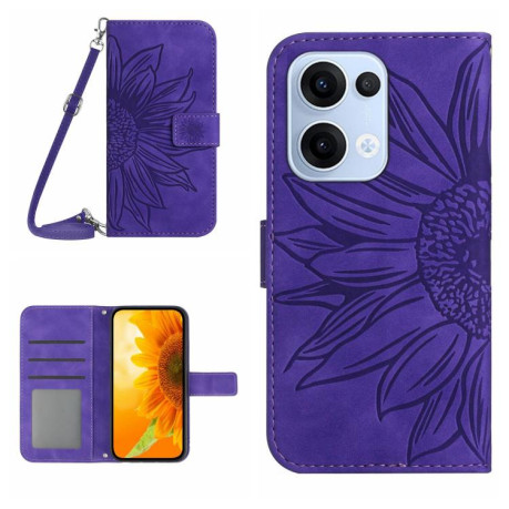 Чохол-книжка Skin Feel Sun Flower для OPPO Reno13 Global - фіолетовий