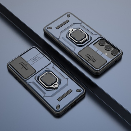 Противоударный чехол Sliding Camshield для Samsung Galaxy S25+ 5G - синий