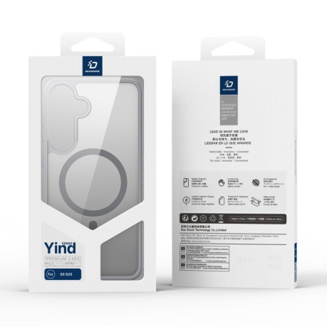 Чехол DUX DUCIS Yind Series MagSafe TPU Hybrid PC на Samsung Galaxy S25 5G - серый