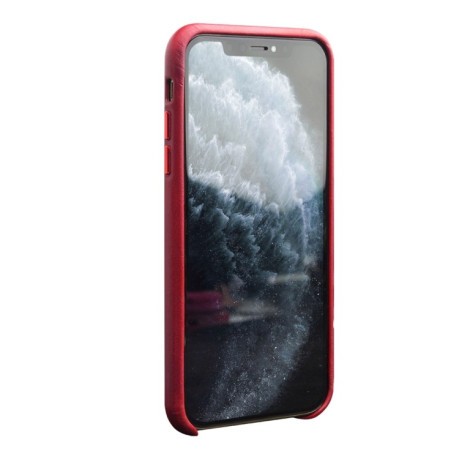 Кожаный чехол QIALINO Cowhide Leather Protective Case для iPhone 11 Pro Max - красный