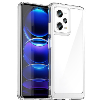 Противоударный чехол  Colorful Acrylic Series с цветной силиконовой боковиной на Xiaomi Redmi Note 12 Pro 5G/Poco X5 Pro - прозрачный