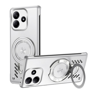 Противоударный чехол Ice Feeling Cooling MagSafe Magnetic для Xiaomi Redmi Note 14 5G - серебристый