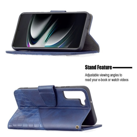 Чехол-книжка Matching Color Crocodile Texture на Samsung Galaxy S22 Plus 5G - синий