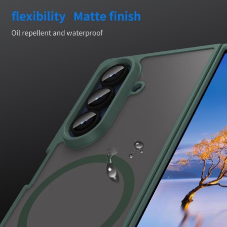 Протиударний чохол Fan Dun Series TPU Hybrid PC Frosted MagSafe для Samsung Galaxy Fold 7 5G - зелений