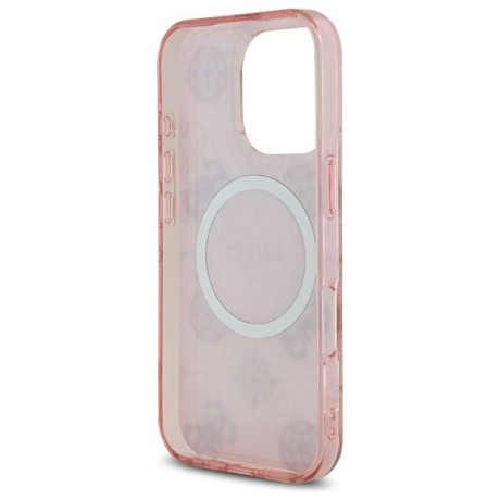 Оригінальний чохол Guess IML Peony On 4G Background MagSafe для iPhone 16 Pro - Pink