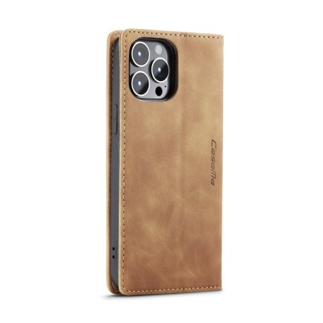 Кожаный чехол CaseMe-013 Multifunctional на iPhone 15 Pro - коричневый