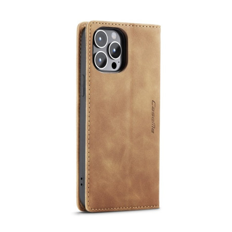 Кожаный чехол CaseMe-013 Multifunctional на iPhone 15 Pro Max - коричневый