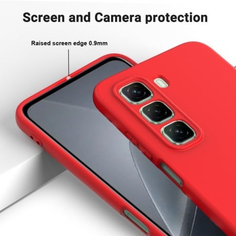 Силиконовый чехол Solid Color Liquid Silicone на Infinix Hot 50 Pro+ - красный