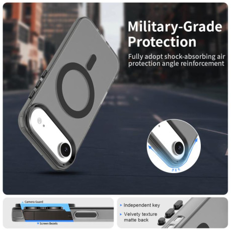Противоударный чехол Candy Magsafe PC Hybrid TPU для iPhone Air - черный
