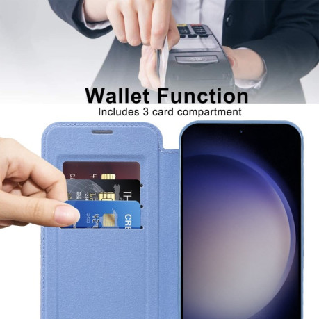 Чохол-книжка Shield MagSafe RFID Anti-theft Leather  для Samsung Galaxy S25+ 5G - синій