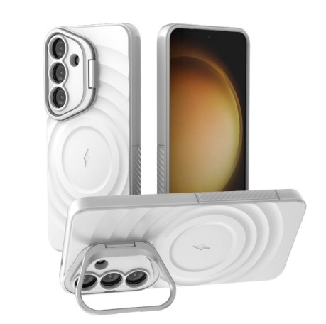 Чохол Lens Frame Bracket Corrugated MagSafe для Samsung Galaxy S25 5G - білий
