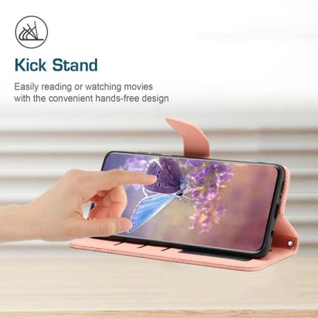 Чохол-книжка Embossed Butterfly для Xiaomi Redmi Note 14 4G 164.48mm - рожевий