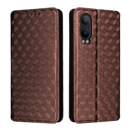 Чохол-книжка Cubic Grid Calf Texture для OnePlus Nord CE4 Lite - коричневий