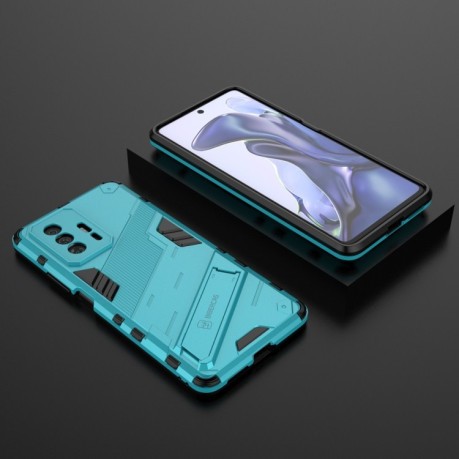 Противоударный чехол Punk Armor для Xiaomi Mi 11T / 11T Pro - синий